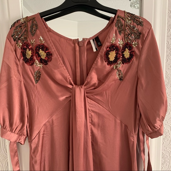 Pink Embroidered High Low Gown - Picture 2 of 4